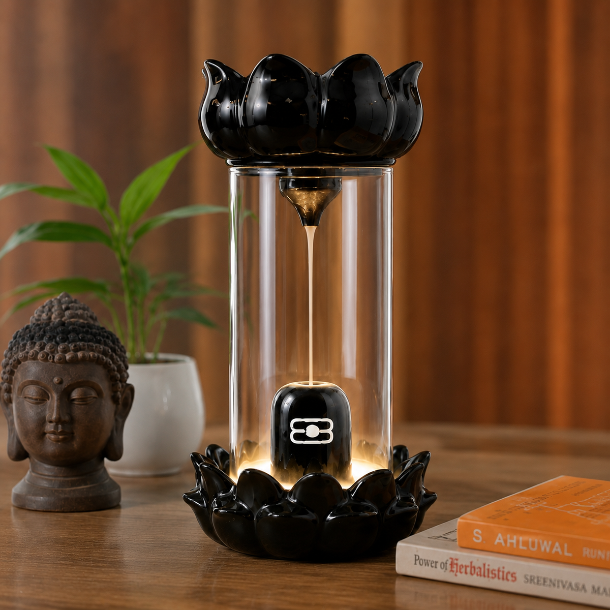 Tilak Shivling in Glass Fountain